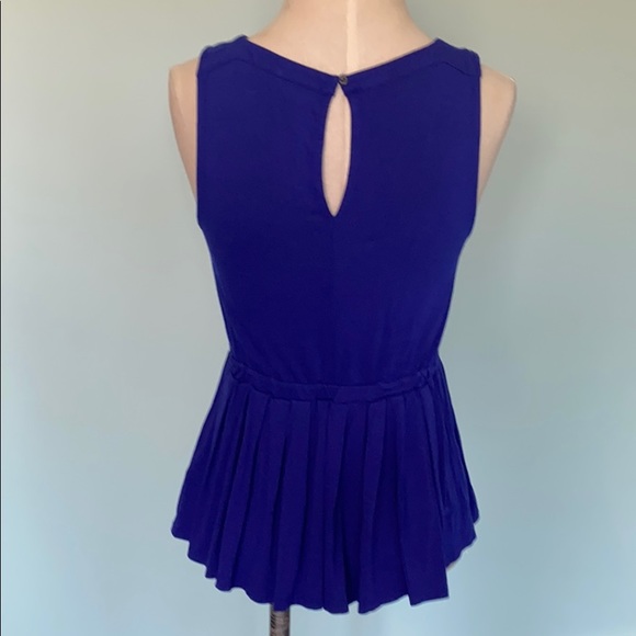 Anthropologie peplum blouse , Deletta sleeveless, blue, pleated - Picture 4 of 6